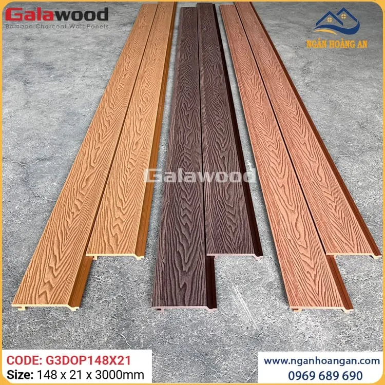 Tấm Ốp Trần Ban Công Gỗ Nhựa Galawood G3DOP148X21 Wood